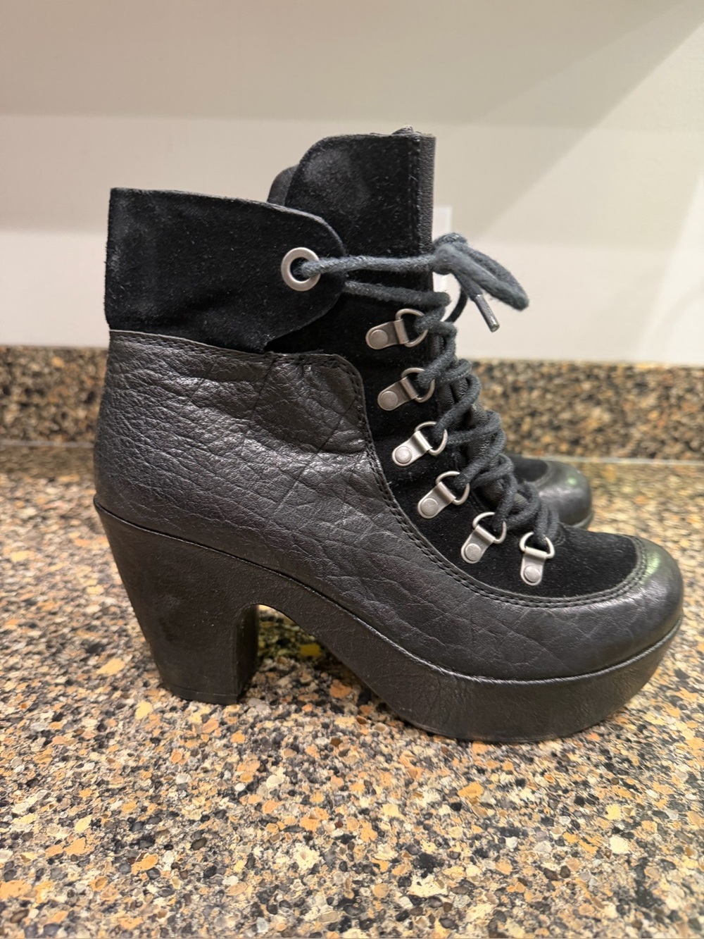 Kirk ease maya 10 Black Lace-Up Platform Ankle Boots - Women